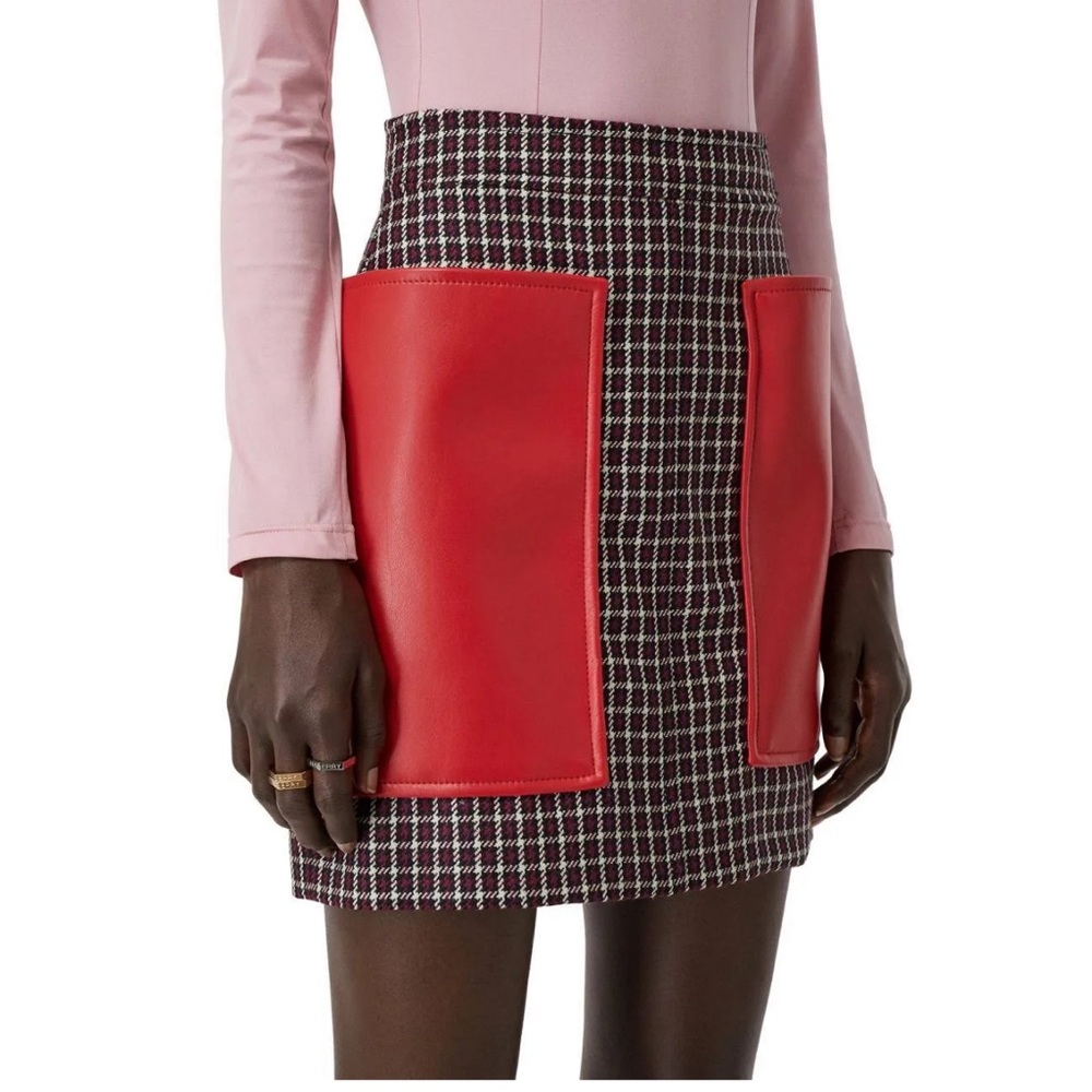 Burberry Pocket Detail Tartan Dry Wool Mini Skirt
